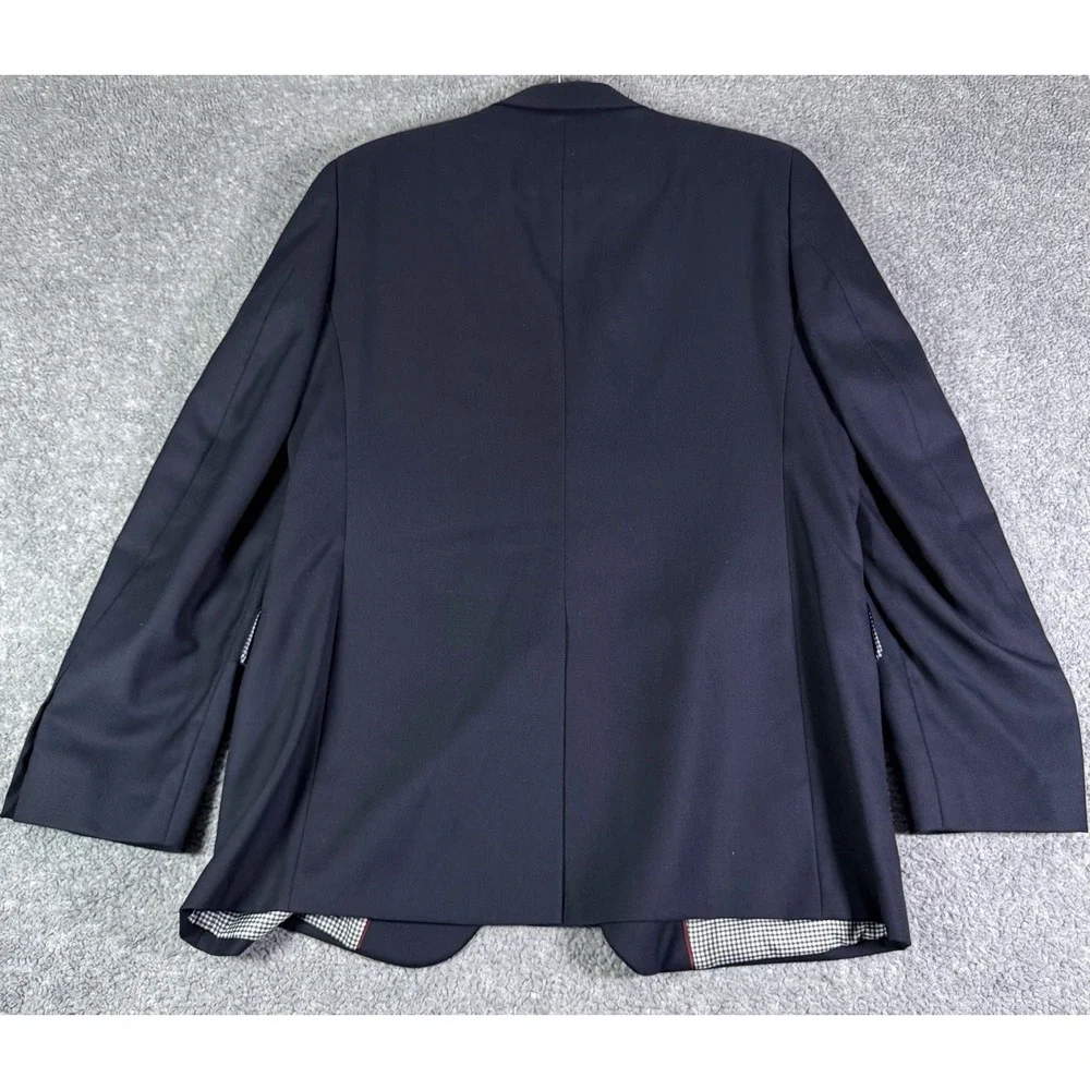 Stafford Wool Blazer Mens 44L Navy Blue 2 Gold Button Classic Fit Executive Coat